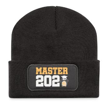 Master 2026 Abschluss Promotion Sponsion - Recycelte Patch Beanie - Dunkelgrau - Vorne