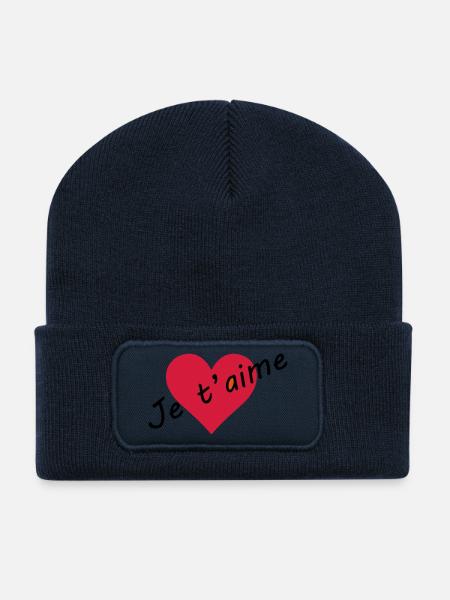 I love you - Recycled Patch Beanie - french navy