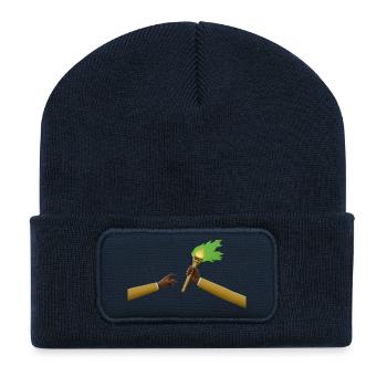 Congo - Passation de Flamme Zaïre - Beanie recyclé à patch - bleu marine - Devant
