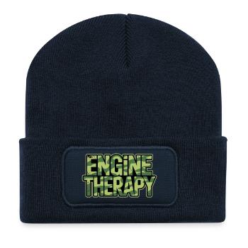 Mode de vie de réglage de la thérapie du moteur Camouflage - Beanie recyclé à patch - bleu marine - Devant
