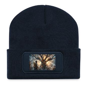 Steampunk Tree of Gears - Recycled Patch Beanie - french navy - Front
