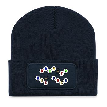 born_to_bee_free - Beanie recyclé à patch - bleu marine - Devant
