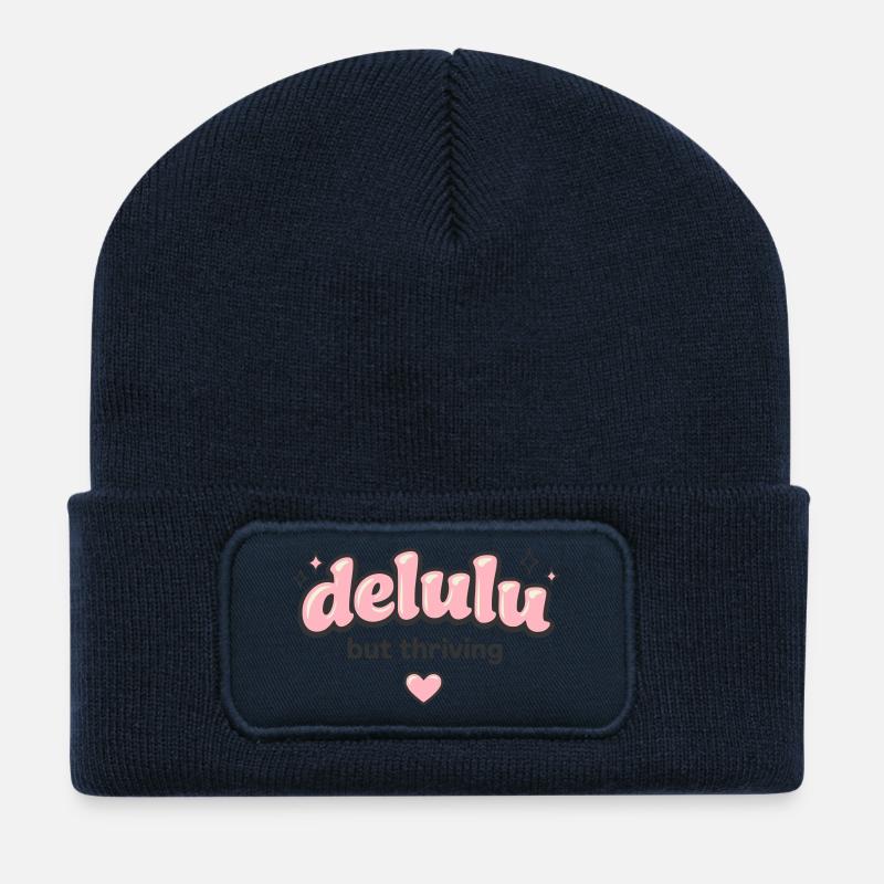 Delulu Thriving Logo - Beanie recyclé à patch - bleu marine