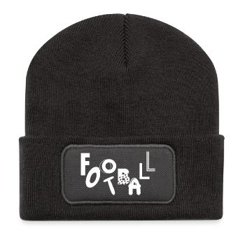 Leopard Print Food Letters - Recycled Patch Beanie - dark grey - Front