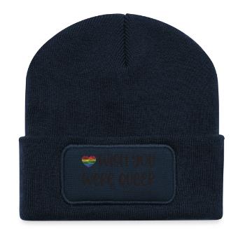 LGBT-Pride-Monat – Ich wünschte, du wärst queer - Recycelte Patch Beanie - French Navy - Vorne