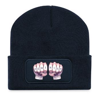 Feminist Fists - Recycled Patch Beanie - french navy - Front