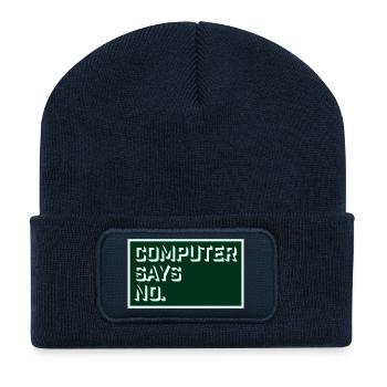 Computer Says No Funny Programmer Nerd Technique - Recycled Patch Beanie - french navy - Front