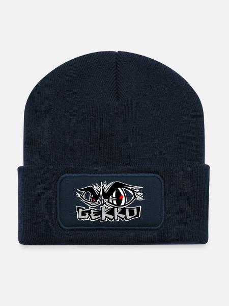 Sans peur - Beanie recyclé à patch - bleu marine