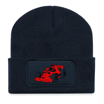 Enfant de la voiture de course - Beanie recyclé à patch - bleu marine - Devant