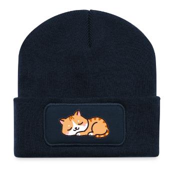sleeping cat - Recycled Patch Beanie - french navy - Front