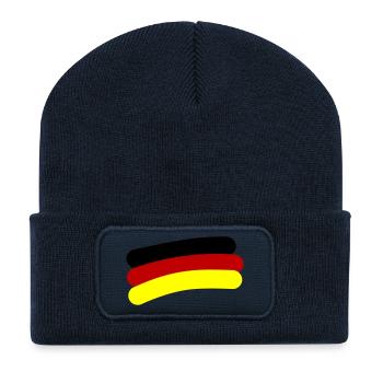 Ligne du drapeau allemand - Beanie recyclé à patch - bleu marine - Devant