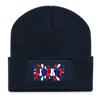 Liberty Splash Bleu Blanc Rouge - Beanie recyclé à patch - bleu marine - Devant