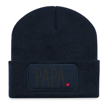 ❤️ Papa – Adorer la conception de textes - Beanie recyclé à patch - bleu marine - Devant