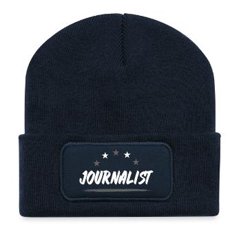 Profession de journaliste - Beanie recyclé à patch - bleu marine - Devant