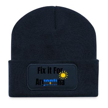 Fix It For Argentina Sun Logo - Recycelte Patch Beanie - French Navy - Vorne