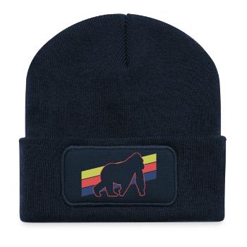 Affe Silhouette Retro - Recycelte Patch Beanie - French Navy - Vorne