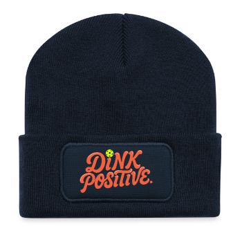 Dink Positive Pickleball Retro - Recycelte Patch Beanie - French Navy - Vorne
