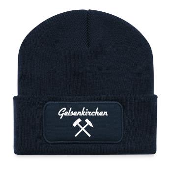 Gelsenkirchen Schalke Bergmann - Recycelte Patch Beanie - French Navy - Vorne