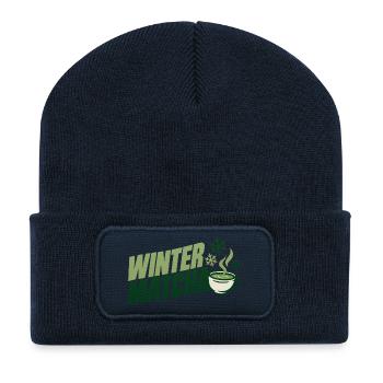Grüne Winter Matcha Tasse - Recycelte Patch Beanie - French Navy - Vorne