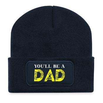 Vous serez un papa idée cadeau futur papa - Beanie recyclé à patch - bleu marine - Devant