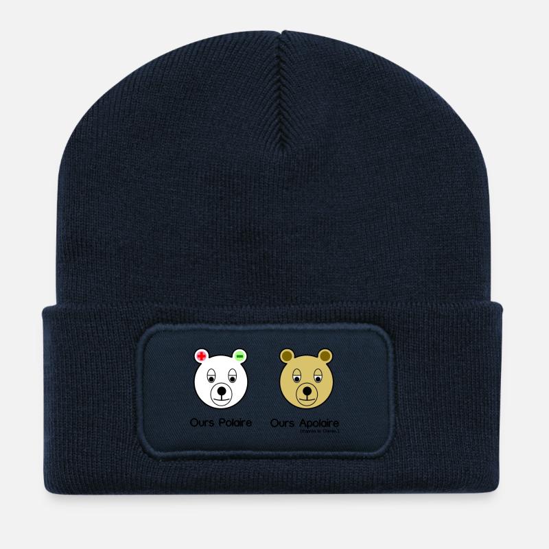 Ours Polaire - Beanie recyclé à patch - bleu marine