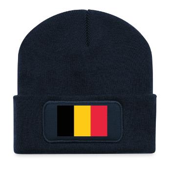 Belgique - Beanie recyclé à patch - bleu marine - Devant