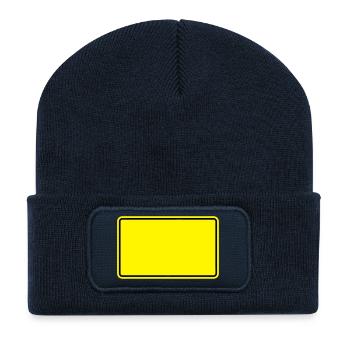 Ortsschild - Recycelte Patch Beanie - French Navy - Vorne