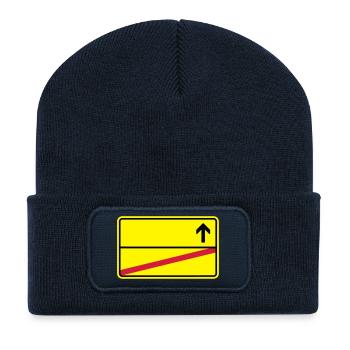 Ortsschild - Recycelte Patch Beanie - French Navy - Vorne