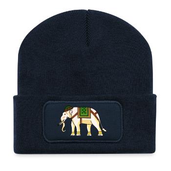 doux Elephant - Beanie recyclé à patch - bleu marine - Devant