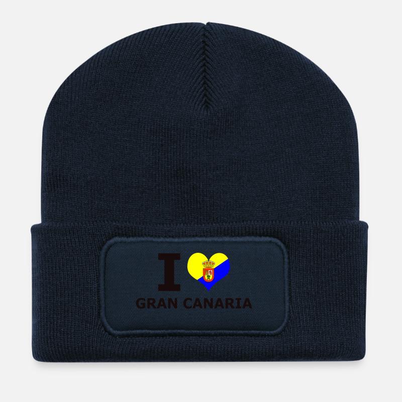 I LOVE GRAN CANARIA FLAG - Recycelte Patch Beanie - French Navy