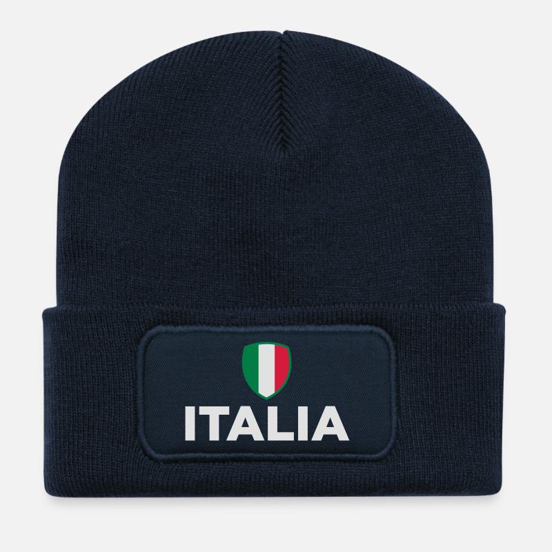 Nationalflagge von Italien - Recycelte Patch Beanie - French Navy