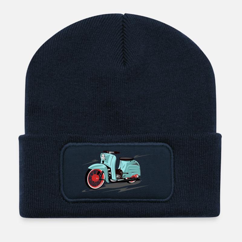 Simson Schwalbe mint, peppermint - Recycelte Patch Beanie - French Navy