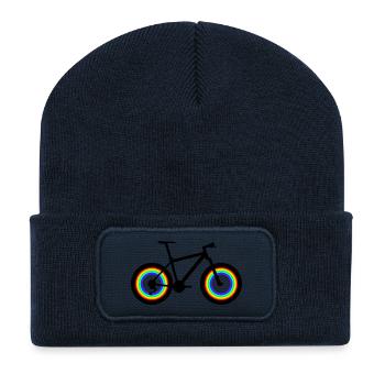 T-Shirt Geschenk Idee Weihnachten Lustig Fahrrad - Recycelte Patch Beanie - French Navy - Vorne
