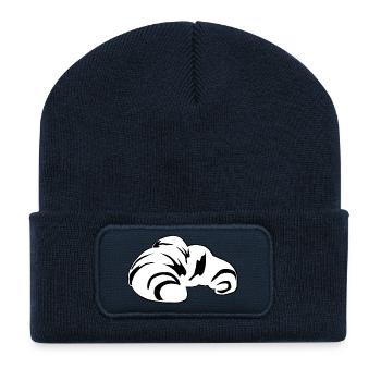 brot broetchen crossaint baecker baguette bread bu - Recycelte Patch Beanie - French Navy - Vorne