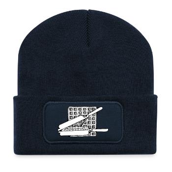 belgian waffles belgische waffeln breakfast5 - Recycelte Patch Beanie - French Navy - Vorne