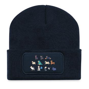 Süße Hunde - Recycelte Patch Beanie - French Navy - Vorne