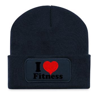 ilove entraînement fitness Fit Sport Amour Cadeau - Beanie recyclé à patch - bleu marine - Devant