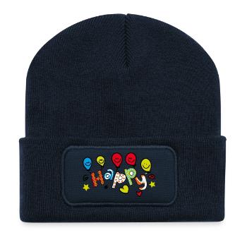 HAPPY BALLONS - Recycelte Patch Beanie - French Navy - Vorne