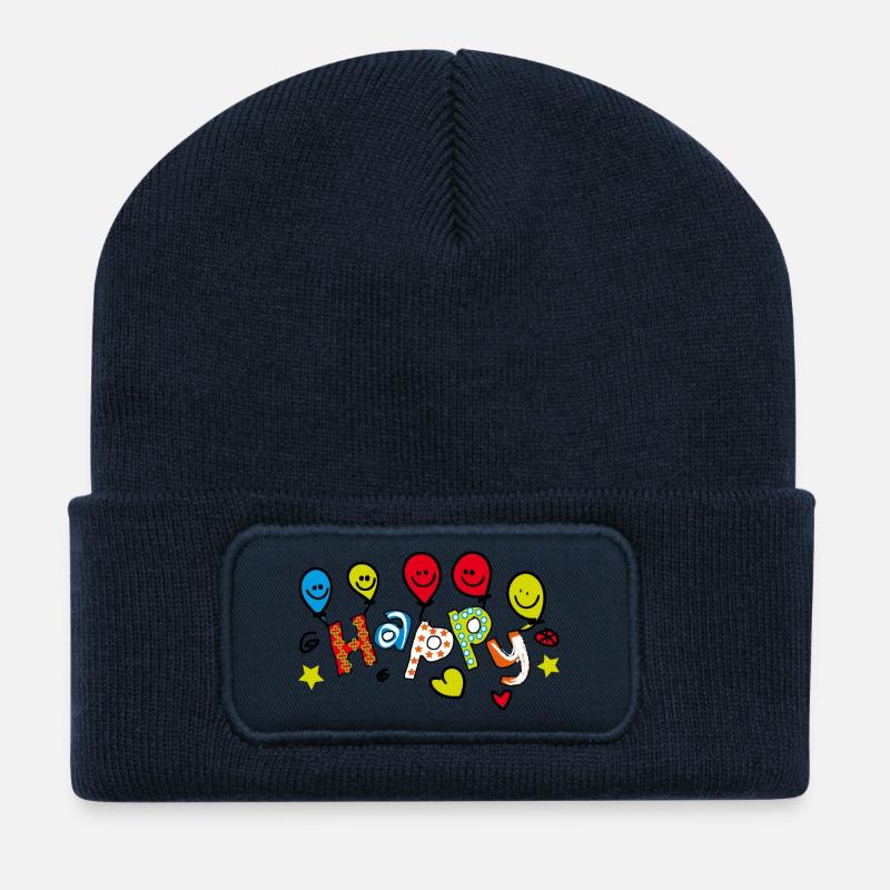 HAPPY BALLONS - Recycelte Patch Beanie - French Navy