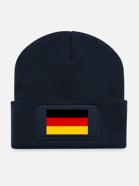 drapeau Allemagne - Beanie recyclé à patch - bleu marine