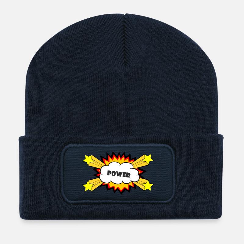 Power Comic Explosion - Recycelte Patch Beanie - French Navy