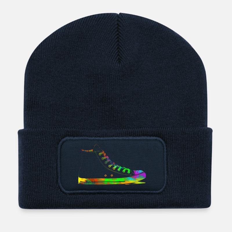 Rainbow Shoes - Recycelte Patch Beanie - French Navy