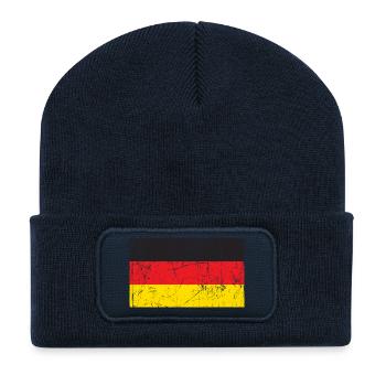 Germany flag with vintage effect - Recycled Patch Beanie - french navy - Front
