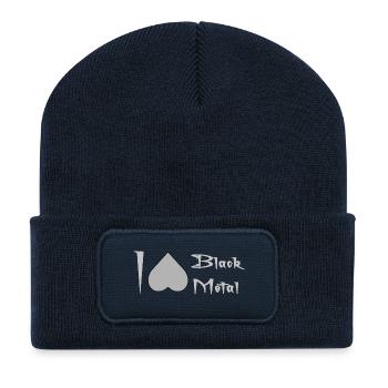 I love Black Metal - Recycled Patch Beanie - french navy - Front