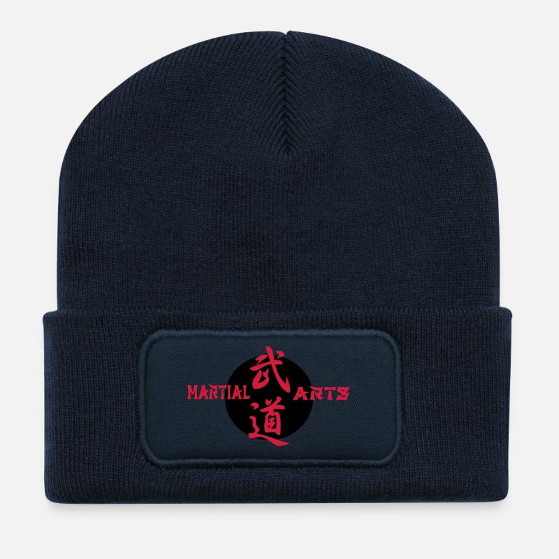 Martial Arts Schriftzeichen - Recycelte Patch Beanie - French Navy