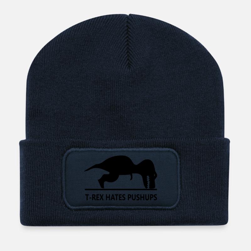 trex_hates_pushups - Recycled Patch Beanie - french navy