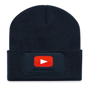 youtube - Recycelte Patch Beanie - French Navy - Vorne