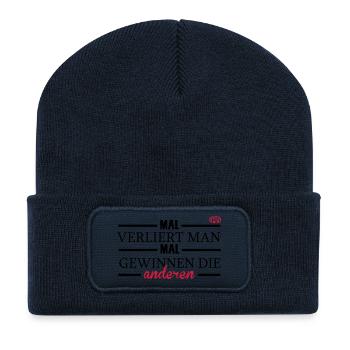 Mal verliert man, mal gewinnen die anderen - Recycelte Patch Beanie - French Navy - Vorne
