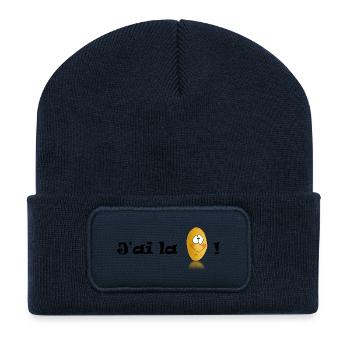 J'ai la patate ! - Beanie recyclé à patch - bleu marine - Devant