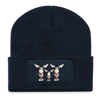 Elk Family - Recycled Patch Beanie - french navy - Front